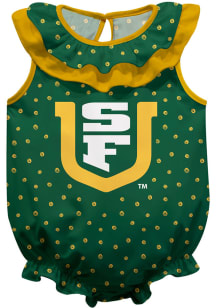 USF Dons Baby Green Ruffle Short Sleeve One Piece
