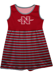 Nicholls State Colonels Baby Girls Red Stripes Short Sleeve Dress