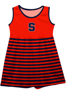 Syracuse Orange Baby Girls Orange Stripes Short Sleeve Dress