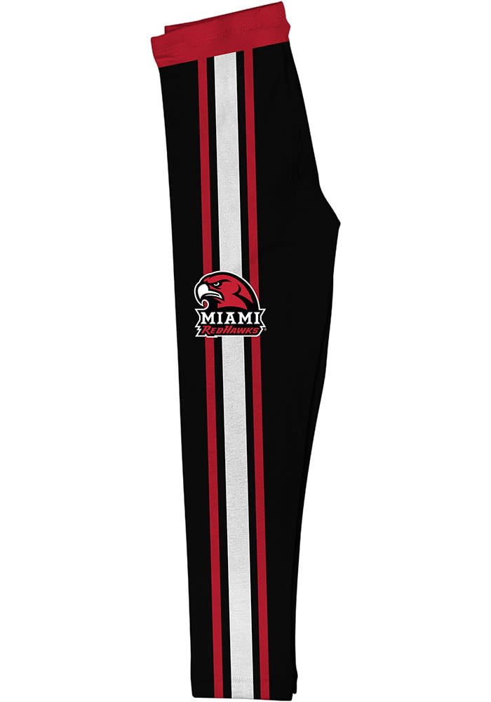 Vive La Fete Miami RedHawks Toddler Black Stripe Bottoms Leggings