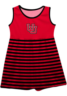 Utah Utes Baby Girls Red Stripes Short Sleeve Dress