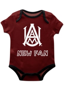 Vive La Fete Alabama A&amp;M Bulldogs Baby Maroon New Fan Short Sleeve One Piece