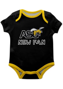 Alabama State Hornets Baby Black New Fan Short Sleeve One Piece