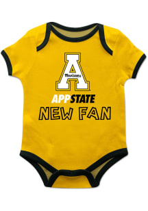 Appalachian State Mountaineers Baby Gold New Fan Short Sleeve One Piece