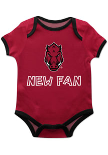 Arkansas Razorbacks Baby Red New Fan Short Sleeve One Piece