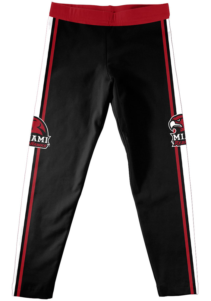 Vive La Fete Miami RedHawks Girls Black Stripe Bottoms Leggings