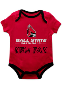 Ball State Cardinals Baby Red New Fan Short Sleeve One Piece