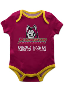 Bloomsburg University Huskies Baby Maroon New Fan Short Sleeve One Piece