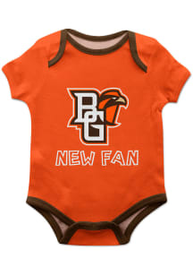 Bowling Green Falcons Baby Orange New Fan Short Sleeve One Piece