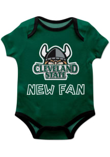 Cleveland State Vikings Baby Green New Fan Short Sleeve One Piece