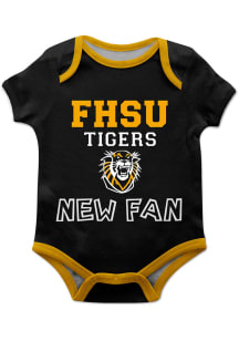 Fort Hays State Tigers Baby Black New Fan Short Sleeve One Piece