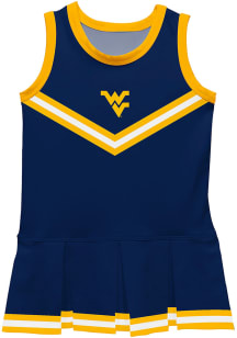 West Virginia Mountaineers Toddler Girls Blue Britney Dress Sets Cheer