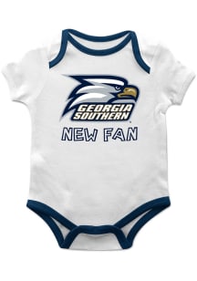 Georgia Southern Eagles Baby White New Fan Short Sleeve One Piece