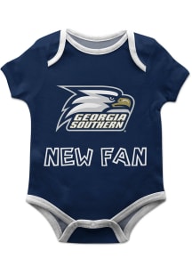 Georgia Southern Eagles Baby Navy Blue New Fan Short Sleeve One Piece