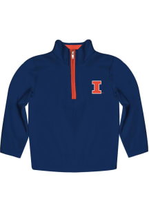 Toddler Illinois Fighting Illini Blue Vive La Fete Impressions Design Long Sleeve Qtr Zip