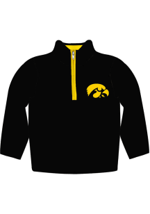 Toddler Iowa Hawkeyes Black Vive La Fete Impressions Design Long Sleeve Qtr Zip