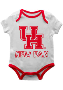 Houston Cougars Baby White New Fan Short Sleeve One Piece