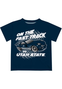 Vive La Fete Utah State Aggies Infant Fast Track Short Sleeve T-Shirt Navy Blue
