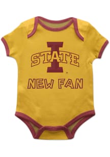Iowa State Cyclones Baby Gold New Fan Short Sleeve One Piece