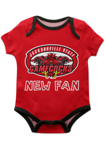 Vive La Fete Jacksonville State Gamecocks Baby Red New Fan Short Sleeve One Piece