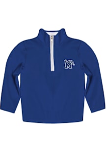 Vive La Fete Memphis Tigers Toddler Blue Impressions Long Sleeve Qtr Zip