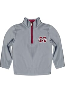 Vive La Fete Mississippi State Bulldogs Toddler Grey Impressions Long Sleeve Qtr Zip