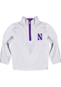 Toddler Northwestern Wildcats White Vive La Fete Impressions Long Sleeve Qtr Zip