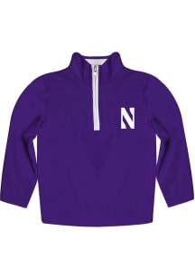 Toddler Northwestern Wildcats Purple Vive La Fete Impressions Design Long Sleeve Qtr Zip