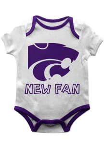 K-State Wildcats Baby White New Fan Short Sleeve One Piece