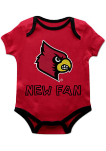 Louisville Cardinals Baby Red New Fan Short Sleeve One Piece