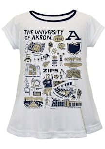 Vive La Fete Akron Zips Toddler Girls White Impressions Short Sleeve T-Shirt