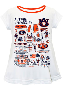 Vive La Fete Auburn Tigers Toddler Girls White Impressions Short Sleeve T-Shirt