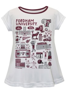 Vive La Fete Fordham Rams Toddler Girls White Impressions Short Sleeve T-Shirt