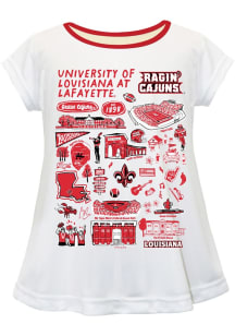 Vive La Fete UL Lafayette Ragin' Cajuns Toddler Girls White Impressions Short Sleeve T-Shirt