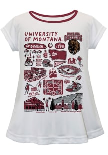 Vive La Fete Montana Grizzlies Toddler Girls White Impressions Short Sleeve T-Shirt