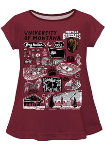 Vive La Fete Montana Grizzlies Toddler Girls Maroon Impressions Short Sleeve T-Shirt