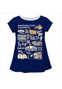 Vive La Fete Montana State Bobcats Toddler Girls Blue Impressions Short Sleeve T-Shirt