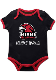 Miami RedHawks Baby Black New Fan Short Sleeve One Piece
