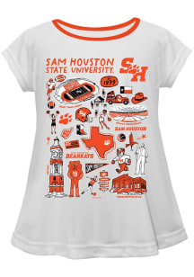 Vive La Fete Sam Houston State Bearkats Toddler Girls White Impressions Short Sleeve T-Shirt