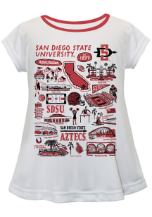 Vive La Fete San Diego State Aztecs Toddler Girls White Impressions Short Sleeve T-Shirt