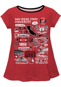 Vive La Fete San Diego State Aztecs Toddler Girls Red Impressions Short Sleeve T-Shirt