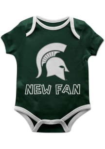 Michigan State Spartans Baby Green New Fan Short Sleeve One Piece