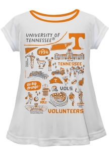 Vive La Fete Tennessee Volunteers Toddler Girls White Impressions Short Sleeve T-Shirt