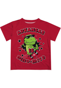 Arkansas Razorbacks Infant Dino-Mite Short Sleeve T-Shirt Red