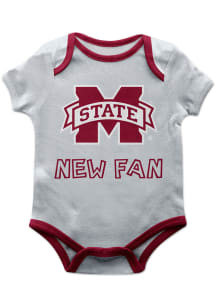 Mississippi State Bulldogs Baby Grey New Fan Short Sleeve One Piece