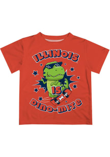 Illinois Fighting Illini Infant Dino-Mite Short Sleeve T-Shirt Orange