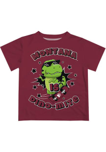 Vive La Fete Montana Grizzlies Infant Dino-Mite Short Sleeve T-Shirt Maroon