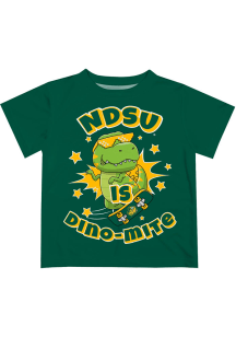 Vive La Fete North Dakota State Bison Infant Dino-Mite Short Sleeve T-Shirt Green
