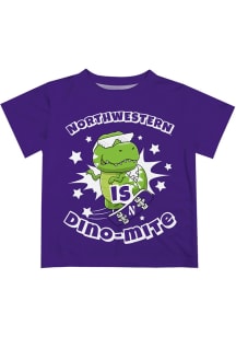 Vive La Fete Northwestern Wildcats Infant Dino-Mite Short Sleeve T-Shirt Purple