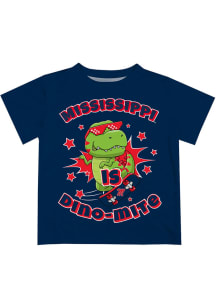 Vive La Fete Ole Miss Rebels Infant Dino-Mite Short Sleeve T-Shirt Blue